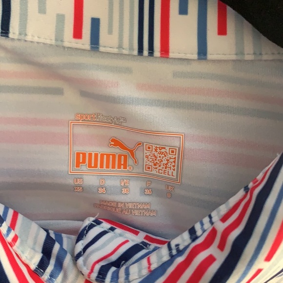 Puma collared golf/tennis polo, multi colored in pristine condition - Picture 2 of 2